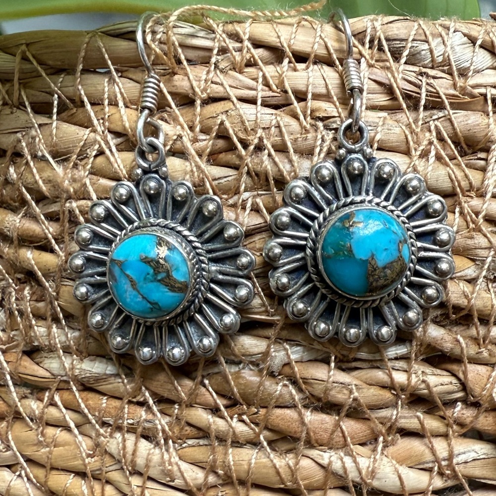 925 Copper Turquoise Earrings